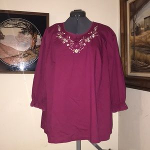 D & Co Berry Tunic Blouse